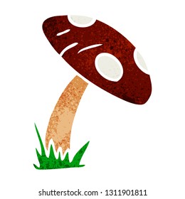 hand drawn retro cartoon doodle of a toad stool