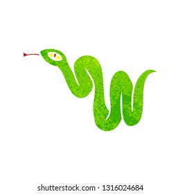 hand drawn retro cartoon doodle of a garden snake 