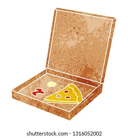 handgezeichnete Retro-Cartoon-Doodle einer Pizza-Scheibe