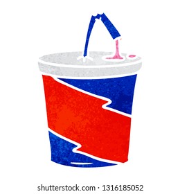hand drawn retro cartoon doodle of fastfood drink