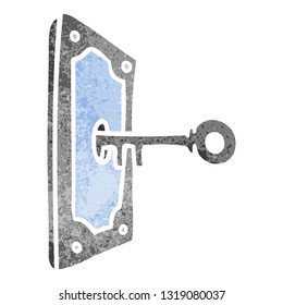 hand drawn retro cartoon doodle of a door handle