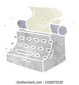 hand drawn retro cartoon doodle of old school typewriter