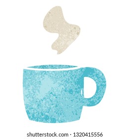 hand drawn retro cartoon doodle of a steaming hot drink