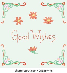 Hand drawn retro design for greeting cards, invitations, etc.