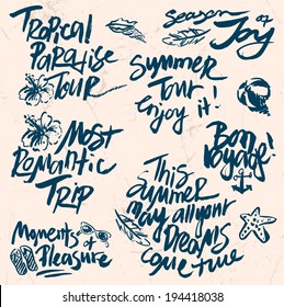 Hand Drawn Retro elements for Summer calligraphic designs