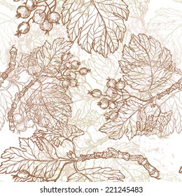Hand drawn  retro floral seamless pattern.  All objects are conveniently grouped  and are easily editable.