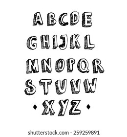 Hand drawn retro font