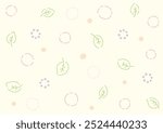 Hand drawn retro leaf pattern background (bumpy lines), vector illustration