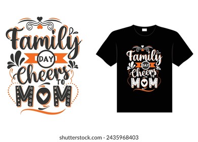 Hand drawn , retro lettering design Happy family day