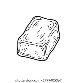 Hand Drawn Retro Paraffin Wax Block Style White