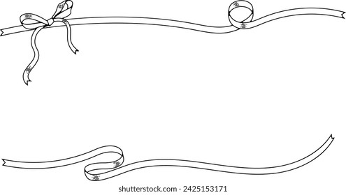Hand drawn retro ribbon frame
