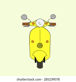 Hand Drawn Retro Scooter 