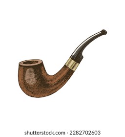 Hand drawn retro tobacco pipe