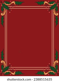 hand drawn retro vintage christmas frame and border 
