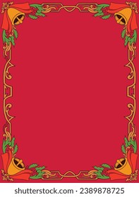 hand drawn retro vintage christmas frame and border 