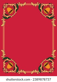 hand drawn retro vintage christmas frame and border 
