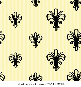 Hand drawn retro and vintage forged lily, flower, bud, floral decoration items. Set of isolated rustic wedding decorative symbols and elements. Black outline sketch