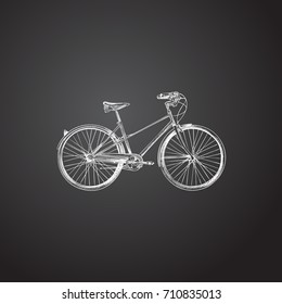 Hand Drawn Retro Wheel Sketch Symbol. Vector Vintage Element In Trendy Style.