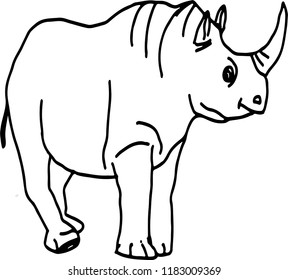 Hand drawn Rhinoceros Vector