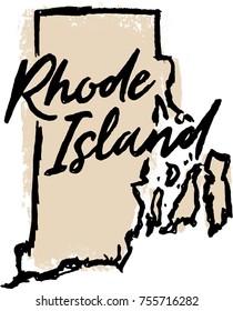 Hand Drawn Rhode Island State Design