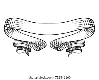 hand drawn ribbon banner