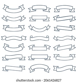 Hand drawn ribbon banner collection, Set of ribbon banner, Vintage ribbon banner