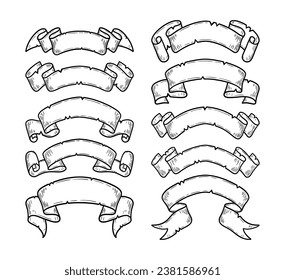 Hand Drawn Ribbon Banner Collection