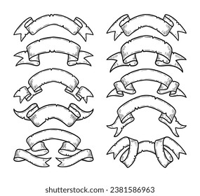 Hand Drawn Ribbon Banner Collection