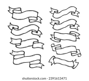 Hand Drawn Ribbon Banner Collection