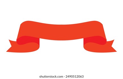 Hand drawn ribbon banner icon Web design element on white.