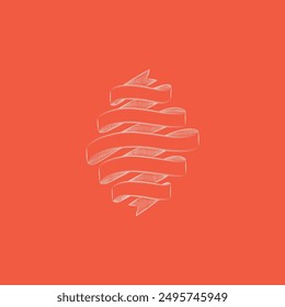 Hand drawn ribbon banner label flat vector design