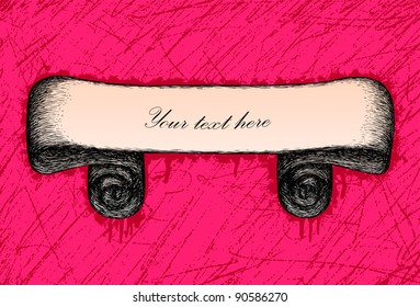 Hand drawn ribbon, detailed