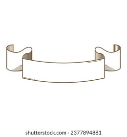 Hand drawn ribbon element. Vector illustration. Suitable for wedding invitation, aesthetic decoration, social media post, banner, promotion, advertising, etc.