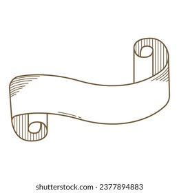 Hand drawn ribbon element. Vector illustration. Suitable for wedding invitation, aesthetic decoration, social media post, banner, promotion, advertising, etc.
