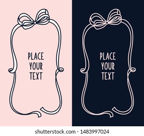 Hand Drawn Ribbon Frame Vector