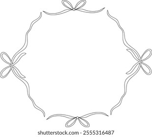 Hand Drawn Ribbon Frame Vector Illustration