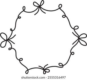 Hand Drawn Ribbon Frame Vector Illustration