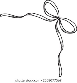 Hand Drawn Ribbon Frame Vector Illustration