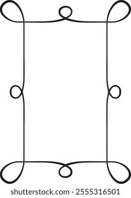 Hand Drawn Ribbon Rectangle Frame Vector Illustration