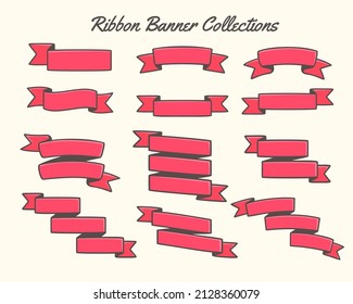hand drawn ribbon text frame for decorating journals