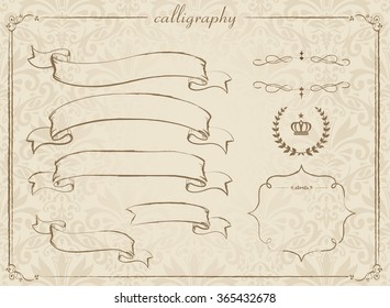 Hand drawn ribbon Vector
