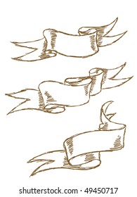 Hand drawn ribbon Vector
