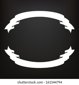 Hand drawn ribbons on the blackboard