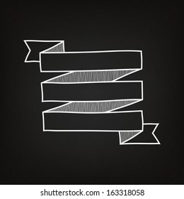 Hand drawn ribbons on the blackboard