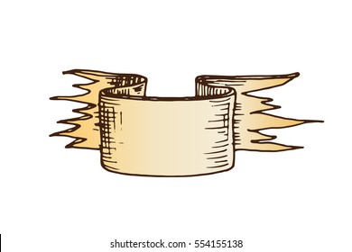 Hand drawn ribbons vector illustration.