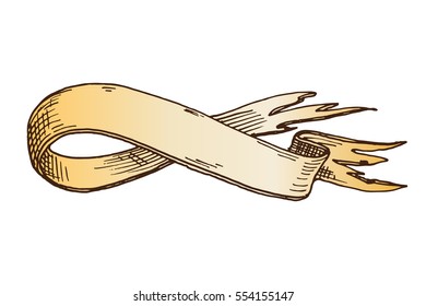 Hand drawn ribbons vector illustration.