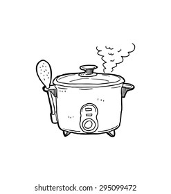 hand drawn rice cooker