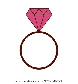 Hand drawn ring for Valentine day. Design elements for posters, greeting cards, banners and invitations.