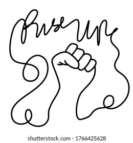 Hand drawn Rise up sign with Fist symbol vector ilustration 