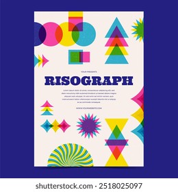 Hand drawn risograph poster design vector design in eps 10